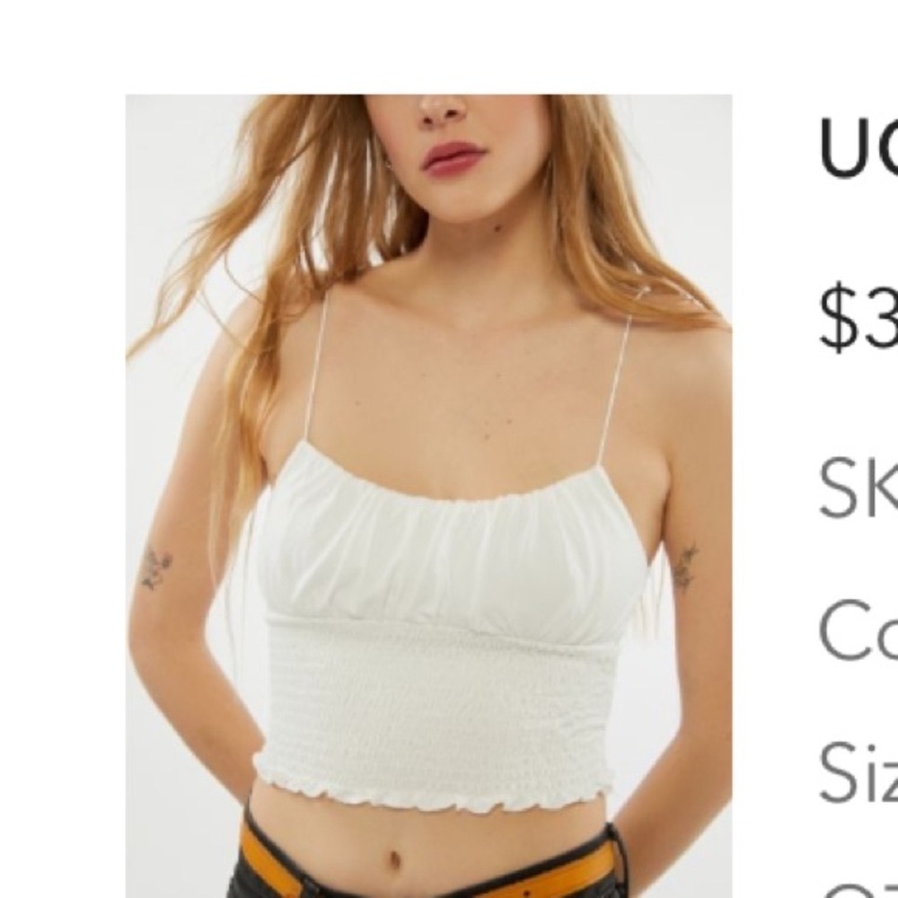 white smocked cami